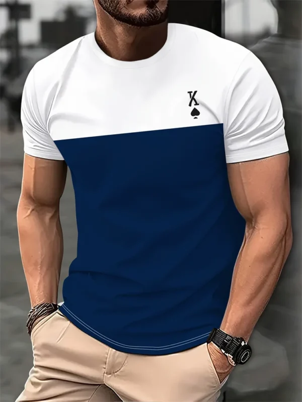 Camiseta com estampa variada masculina, extragrande, Tops de manga curta, Vintage, King Fitness, Casual, menino, 2021 - Image 3