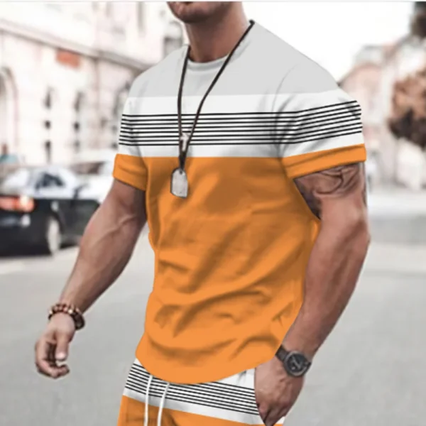 Camiseta solta estampada xadrez masculina, roupa casual de férias, saída diária, top de manga curta, extragrande, macia, Novo, 2023 - Image 3