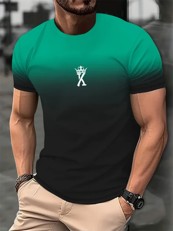 Camiseta com estampa variada masculina, extragrande, Tops de manga curta, Vintage, King Fitness, Casual, menino, 2021