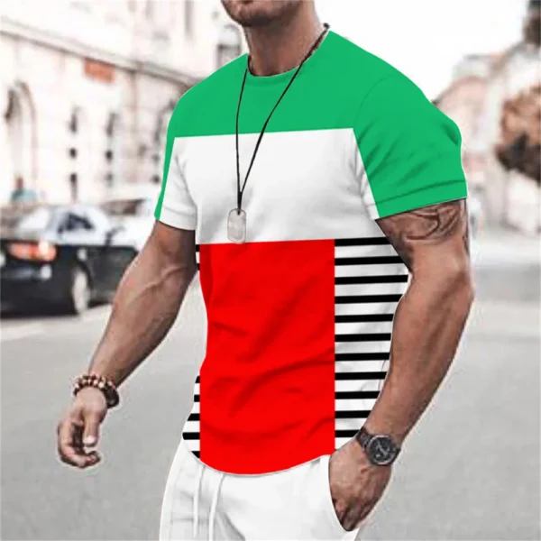 Camiseta solta estampada xadrez masculina, roupa casual de férias, saída diária, top de manga curta, extragrande, macia, Novo, 2023 - Image 10