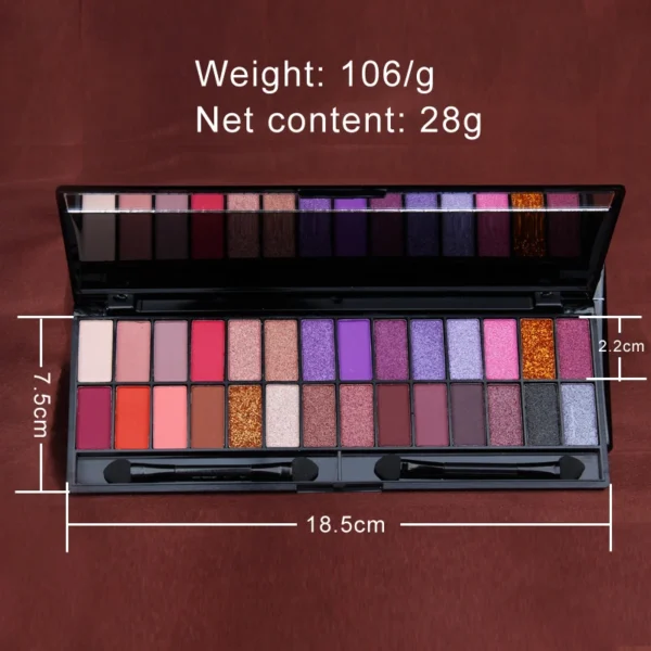 Paleta de Sombra Impermeável com Escova, Sombra de Olhos Nude, Maquiagem, Longa Duração, 28 Cores, Cosméticos, TSLM1 - Image 11