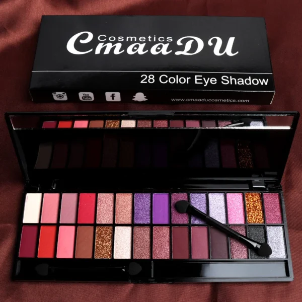 Paleta de Sombra Impermeável com Escova, Sombra de Olhos Nude, Maquiagem, Longa Duração, 28 Cores, Cosméticos, TSLM1 - Image 17