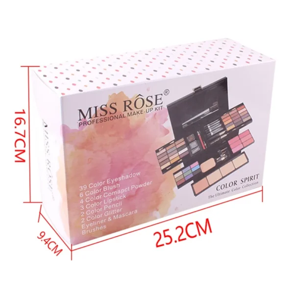 Miss rosa maquiagem conjunto caixa profissional sombra lábio gloss vara fundação blush pó maquiagem kit cosméticos - Image 13