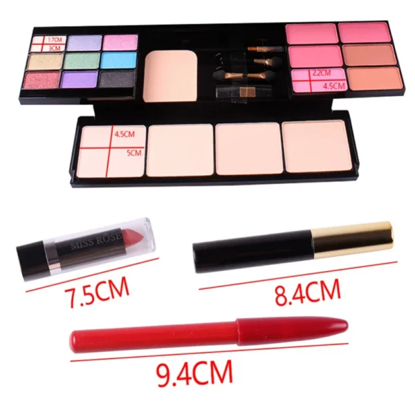 Miss rosa maquiagem conjunto caixa profissional sombra lábio gloss vara fundação blush pó maquiagem kit cosméticos - Image 11